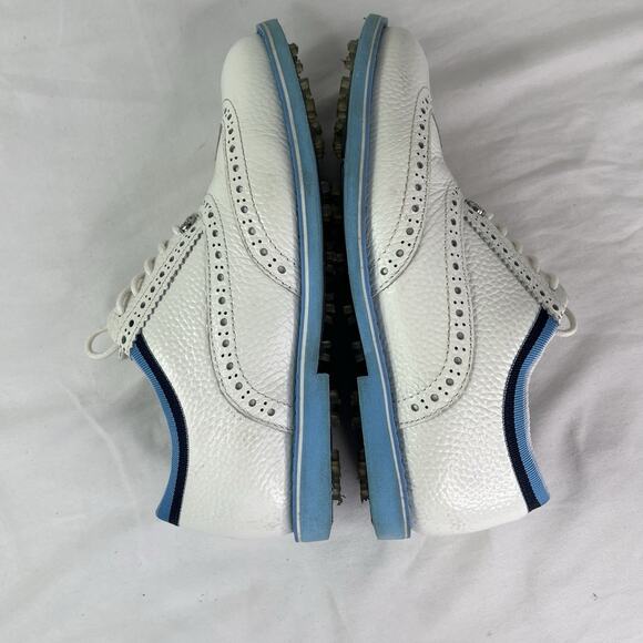 G/Fore Gross-grain Gallivanter Golf Shoes White &blue size US 6.5, waterproof. - Picture 6 of 9